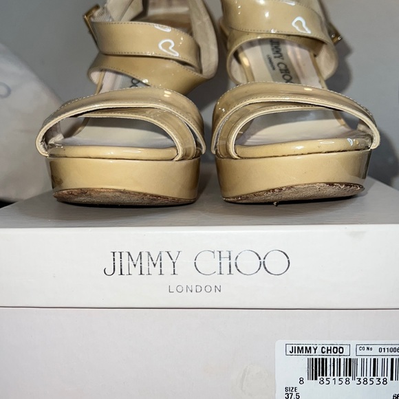 JIMMY CHOO Lucia Wedges with Box and Dust Bags | Nude | Size 37.5 - Picture 4 of 16
